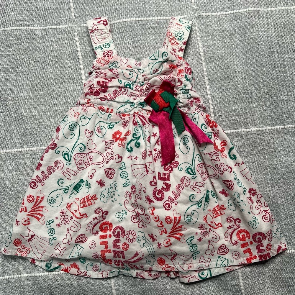 Guess 18 Months Smocked Dress Doodle Design Cutie‎ Guess Girl Y2K
